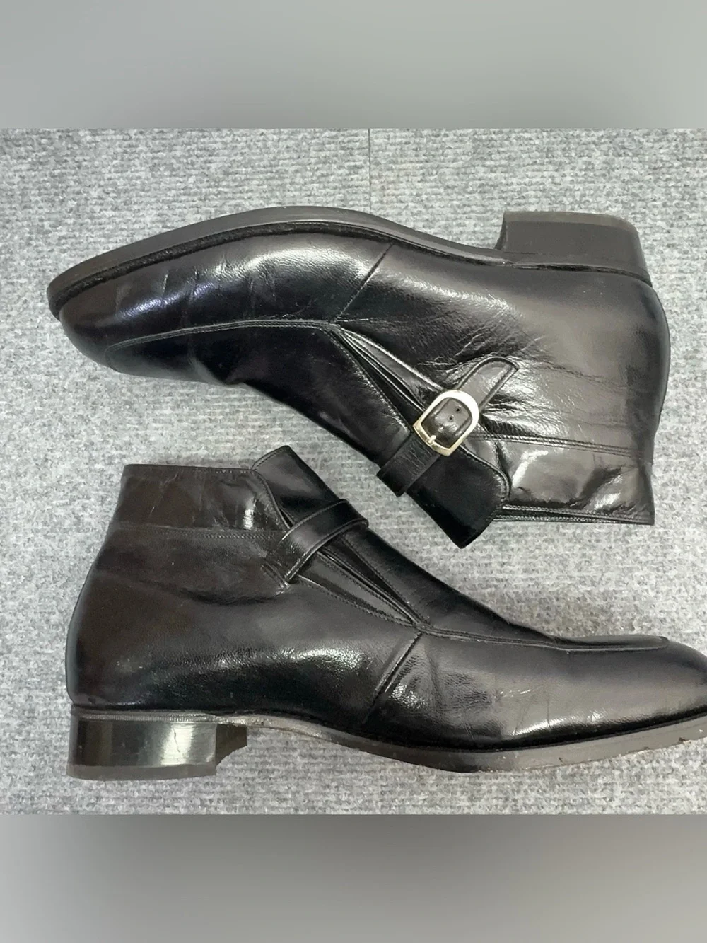 Florsheim Imperial Lindsey Black Leather Monk Strap Ankle Boots USA Men’s 10 3E